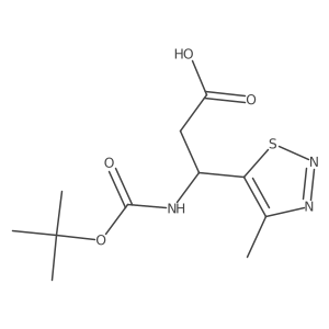 (3R)-3-{[(tert-butoxy)carbonyl]amino}-3-(4-methyl-1,2,3-thiadiazol-5-yl)propanoic acid Structure