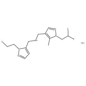 N-[[1-(2,2-difluoroethyl)-5-methylpyrazol-4-yl]methyl]-1-[2-(2-fluoroethyl)pyrazol-3-yl]methanamine;hydrochloride Structure