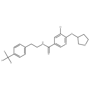 5-chloro-6-((tetrahydrofuran-3-yl)oxy)-N-(4-(trifluoromethyl)phenethyl)nicotinamide结构式