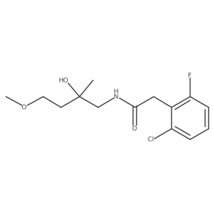 2-(2-chloro-6-fluorophenyl)-N-(2-hydroxy-4-methoxy-2-methylbutyl)acetamide结构式