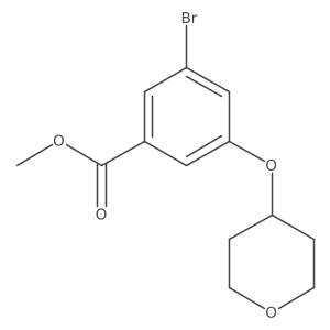 3-Bromo-5-(tetrahydropyran-4-yloxy)benzoic acid methyl ester结构式