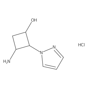 3-Amino-2-(1H-pyrazol-1-yl)cyclobutan-1-ol hydrochloride结构式