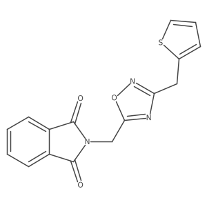 2-((3-(Thiophen-2-ylmethyl)-1,2,4-oxadiazol-5-yl)methyl)isoindoline-1,3-dione结构式