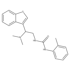 1-(2-(Benzo[b]thiophen-3-yl)-2-(dimethylamino)ethyl)-3-(o-tolyl)urea结构式