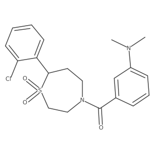 (7-(2-Chlorophenyl)-1,1-dioxido-1,4-thiazepan-4-yl)(3-(dimethylamino)phenyl)methanone结构式
