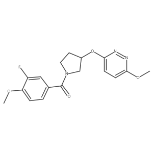 (3-Fluoro-4-methoxyphenyl)(3-((6-methoxypyridazin-3-yl)oxy)pyrrolidin-1-yl)methanone结构式