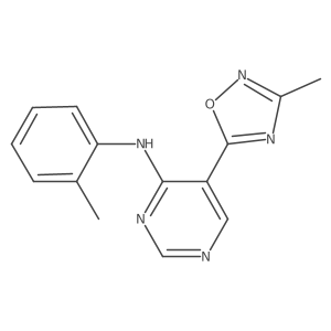 5-(3-methyl-1,2,4-oxadiazol-5-yl)-N-(o-tolyl)pyrimidin-4-amine结构式