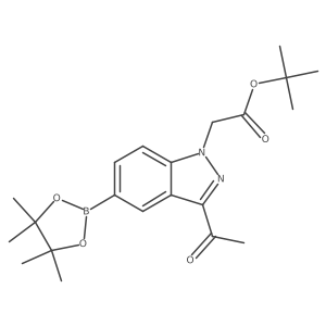 tert-Butyl 2-(3-acetyl-5-(4,4,5,5-tetramethyl-1,3,2-dioxaborolan-2-yl)-1H-indazol-1-yl)acetate结构式