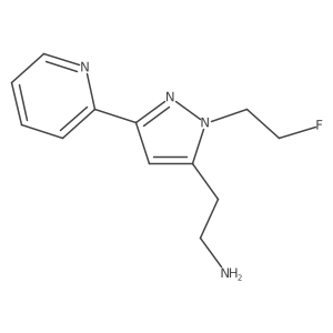 2-(1-(2-fluoroethyl)-3-(pyridin-2-yl)-1H-pyrazol-5-yl)ethan-1-amine Structure