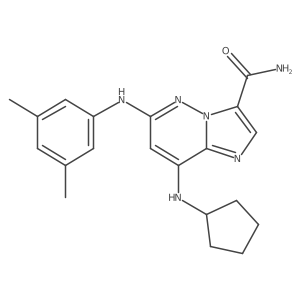 8-(Cyclopentylamino)-6-[(3,5-dimethylphenyl)amino]imidazo[1,2-b]pyridazine-3-carboxamide Structure