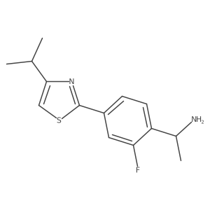 1-{2-Fluoro-4-[4-(propan-2-yl)-1,3-thiazol-2-yl]phenyl}ethan-1-amine Structure