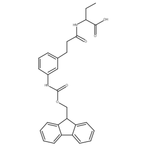 (2S)-2-{3-[3-({[(9H-fluoren-9-yl)methoxy]carbonyl}amino)phenyl]propanamido}butanoic acid Structure