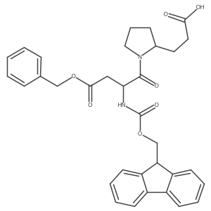 3-{1-[(2S)-4-(benzyloxy)-2-({[(9H-fluoren-9-yl)methoxy]carbonyl}amino)-4-oxobutanoyl]pyrrolidin-2-yl}propanoic acid Structure