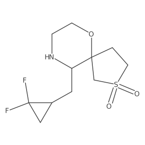 10-[(2,2-Difluorocyclopropyl)methyl]-6-oxa-2lambda6-thia-9-azaspiro[4.5]decane-2,2-dione结构式