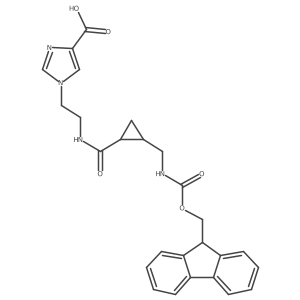 1-[2-({2-[({[(9H-fluoren-9-yl)methoxy]carbonyl}amino)methyl]cyclopropyl}formamido)ethyl]-1H-imidazole-4-carboxylic acid Structure