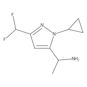 1-[1-cyclopropyl-3-(difluoromethyl)-1H-pyrazol-5-yl]ethan-1-amine结构式