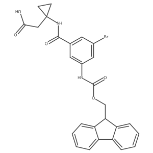 2-{1-[3-bromo-5-({[(9H-fluoren-9-yl)methoxy]carbonyl}amino)benzamido]cyclopropyl}acetic acid Structure