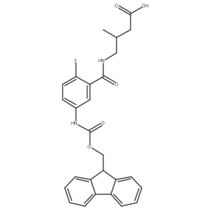 4-{[5-({[(9H-fluoren-9-yl)methoxy]carbonyl}amino)-2-fluorophenyl]formamido}-3-methylbutanoic acid结构式