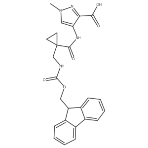 4-{1-[({[(9H-fluoren-9-yl)methoxy]carbonyl}amino)methyl]cyclopropaneamido}-1-methyl-1H-pyrazole-3-carboxylic acid Structure