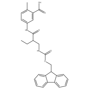 5-{2-[({[(9H-fluoren-9-yl)methoxy]carbonyl}amino)methyl]butanamido}-2-methylbenzoic acid Structure