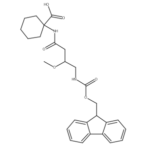 1-[4-({[(9H-fluoren-9-yl)methoxy]carbonyl}amino)-3-methoxybutanamido]cyclohexane-1-carboxylic acid Structure