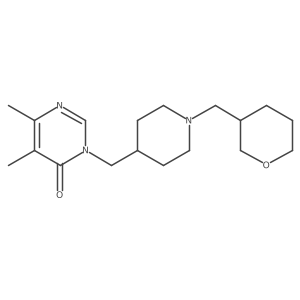 5,6-Dimethyl-3-({1-[(oxan-3-yl)methyl]piperidin-4-yl}methyl)-3,4-dihydropyrimidin-4-one Structure
