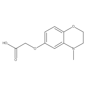 2-[(4-methyl-3,4-dihydro-2H-1,4-benzoxazin-6-yl)oxy]acetic acid结构式