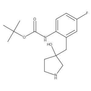 tert-butyl N-{4-fluoro-2-[(3-hydroxypyrrolidin-3-yl)methyl]phenyl}carbamate Structure