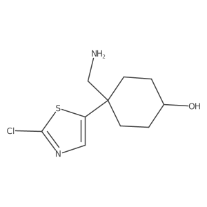 4-(Aminomethyl)-4-(2-chloro-1,3-thiazol-5-yl)cyclohexan-1-ol结构式