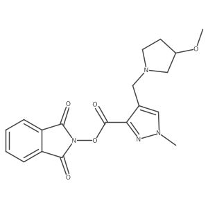 1,3-dioxo-2,3-dihydro-1H-isoindol-2-yl 4-[(3-methoxypyrrolidin-1-yl)methyl]-1-methyl-1H-pyrazole-3-carboxylate结构式