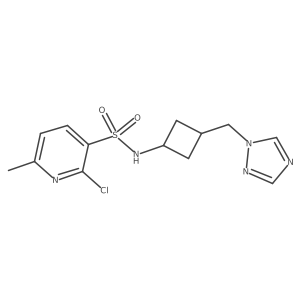 2-Chloro-6-methyl-N-[3-(1,2,4-triazol-1-ylmethyl)cyclobutyl]pyridine-3-sulfonamide Structure