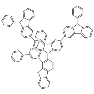 9'-(4-(4,6-Diphenyl-1,3,5-triazin-2-yl)dibenzo[b,d]furan-3-yl)-9,9''-diphenyl-9H,9'H,9''H-3,3':6',3''-tercarbazole Structure