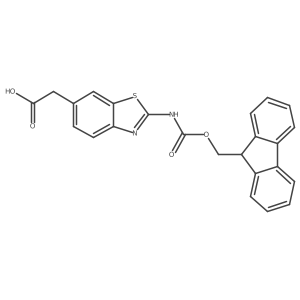 2-[2-({[(9H-fluoren-9-yl)methoxy]carbonyl}amino)-1,3-benzothiazol-6-yl]acetic acid结构式
