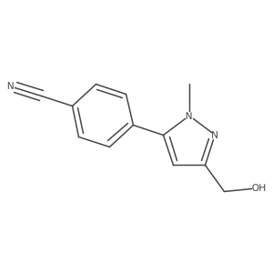 4-[5-(Hydroxymethyl)-2-methylpyrazol-3-yl]benzonitrile结构式