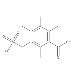 3-[(Chlorosulfonyl)methyl]-5-iodo-2,4,6-trimethylbenzoic acid结构式
