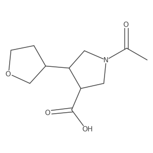 rac-(3R,4R)-1-acetyl-4-(oxolan-3-yl)pyrrolidine-3-carboxylic acid Structure