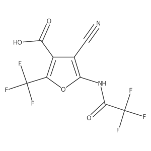 4-Cyano-5-(2,2,2-trifluoroacetamido)-2-(trifluoromethyl)furan-3-carboxylic acid Structure