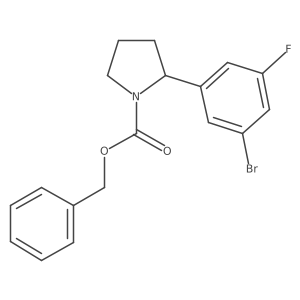 Benzyl 2-(3-bromo-5-fluorophenyl)pyrrolidine-1-carboxylate结构式