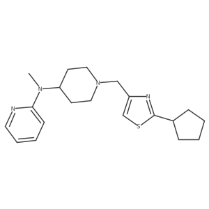 N-{1-[(2-cyclopentyl-1,3-thiazol-4-yl)methyl]piperidin-4-yl}-N-methylpyridin-2-amine Structure