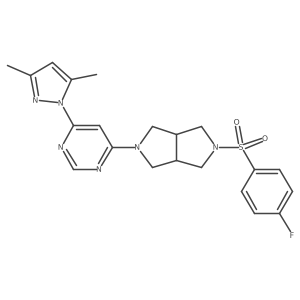 4-(3,5-dimethyl-1H-pyrazol-1-yl)-6-[5-(4-fluorobenzenesulfonyl)-octahydropyrrolo[3,4-c]pyrrol-2-yl]pyrimidine结构式
