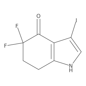 5,5-Difluoro-3-iodo-1,5,6,7-tetrahydro-4H-indol-4-one结构式
