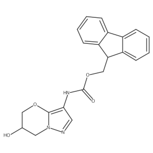 (9H-fluoren-9-yl)methyl N-{6-hydroxy-5H,6H,7H-pyrazolo[3,2-b][1,3]oxazin-3-yl}carbamate结构式