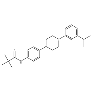 2,2-dimethyl-N-(5-{4-[2-(propan-2-yl)pyrimidin-4-yl]piperazin-1-yl}pyridin-2-yl)propanamide结构式