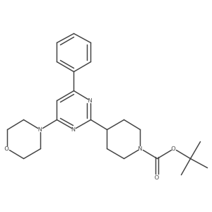 Tert-butyl 4-[4-(morpholin-4-yl)-6-phenylpyrimidin-2-yl]piperidine-1-carboxylate结构式