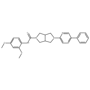 N-(2,4-dimethoxyphenyl)-5-(5-phenylpyrazin-2-yl)-octahydropyrrolo[3,4-c]pyrrole-2-carboxamide结构式