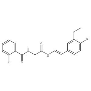 (E)-2-chloro-N-(2-(2-(4-hydroxy-3-methoxybenzylidene)hydrazinyl)-2-oxoethyl)benzamide Structure