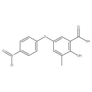 2-Hydroxy-3-methyl-5-[(4-nitrophenyl)thio]benzoic acid结构式
