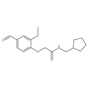 2-(4-formyl-2-methoxyphenoxy)-N-(tetrahydrofuran-2-ylmethyl)acetamide结构式
