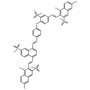 5-[2-(6-Amino-1-hydroxy-3-sulfo-2-naphthalenyl)diazenyl]-8-[2-[4-[[4-[2-(6-amino-1-hydroxy-3-sulfo-2-naphthalenyl)diazenyl]-2-sulfophenyl]amino]phenyl]diazenyl]-2-naphthalenesulfonic acid结构式