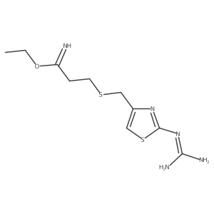 Ethyl 3-(((2-guanidinothiazol-4-yl)methyl)thio)propanimidate结构式